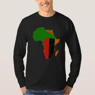 T-shirt Drapeau de la Zambie Afrique Continent Silhouette