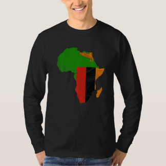 T-shirt Drapeau de la Zambie Afrique Continent Silhouette 