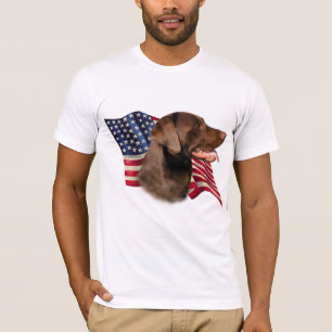T-shirt Drapeau de labrador retriever de chocolat