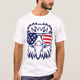 T-shirt Drapeau de l'aigle américain du 4 juillet - T-Shir