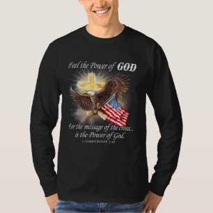 T-shirt Drapeau de l'aigle Patriot chrétien Usa Une nation