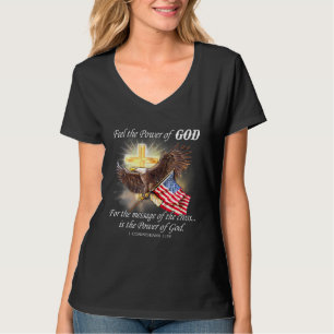 T-shirt Drapeau de l'aigle Patriot chrétien Usa Une nation