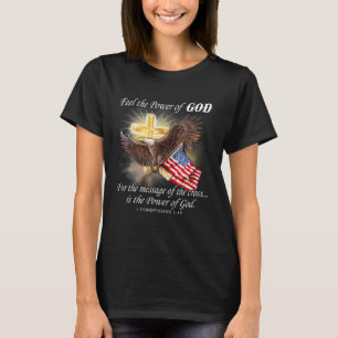 T-shirt Drapeau de l'aigle Patriot chrétien Usa Une nation