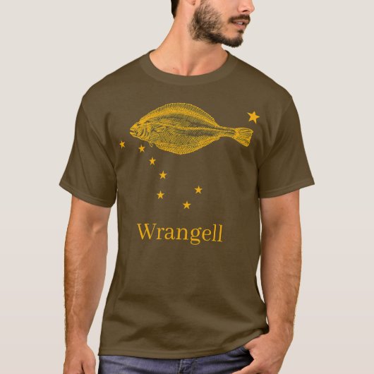 T-shirt Drapeau de l'Alaska Wrangell Pêche (Devant)