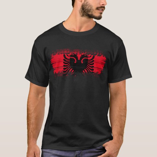 T-shirt Drapeau de l'Albanie (Devant)