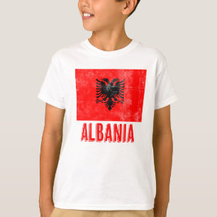 T-shirt Drapeau de l'Albanie "Grunge" Look