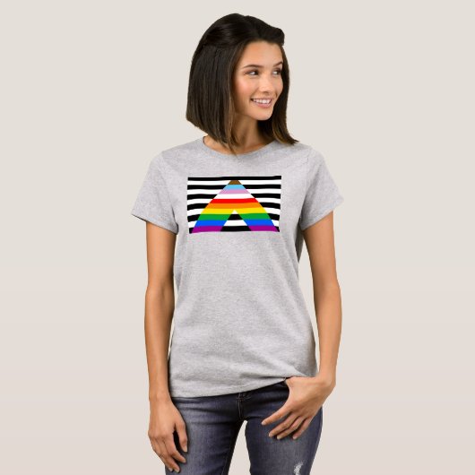 T-shirt Drapeau de l'Ally Pride de progression LGBTQ (Devant entier)