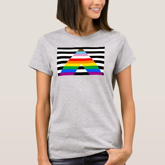 T-shirt Drapeau de l'Ally Pride de progression LGBTQ (Devant)