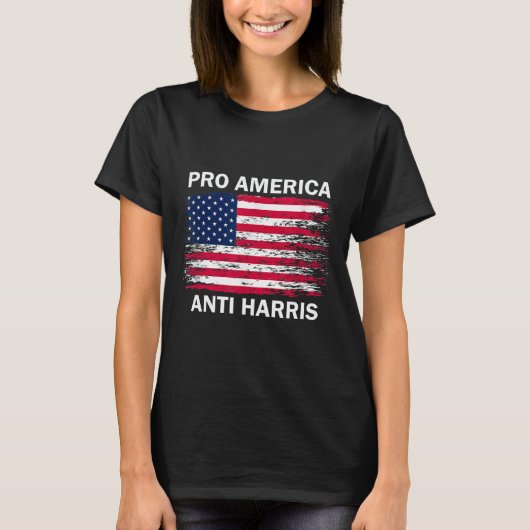 T-shirt Drapeau de l'Amérique anti Kamala Kamala Harris An (Devant)