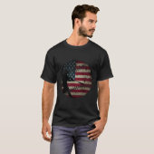T-shirt Drapeau De L'Amérique De Baseball Juillet 4 (Devant entier)