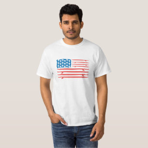 T-shirt Drapeau de l'Amérique de panneaux de surf