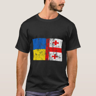 T-shirt Drapeau de l'amitié vintage Ukraine Géorgie ukrain