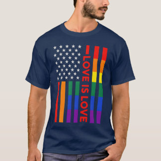 T-shirt Drapeau de l'amour arc-en-ciel patriotique est l'a