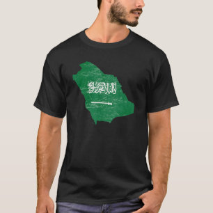 T-shirt Drapeau de l'Arabie Saoudite avec la carte de l'Ar