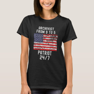T-shirt Drapeau de l'archiviste Patrio Patriotic 4 juillet