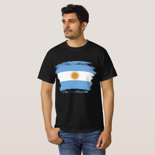 T-shirt Drapeau de l'Argentine (Devant entier)