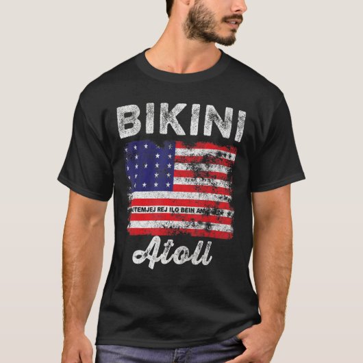 T-shirt Drapeau de l'atoll de Bikini Distorsion Hommes Fem (Devant)