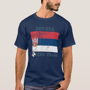 T-shirt Drapeau de l'équipe de football serbe 2022 Support