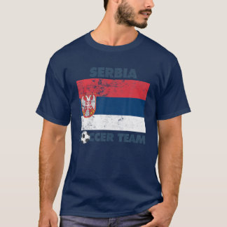 T-shirt Drapeau de l'équipe de football serbe 2022 Support