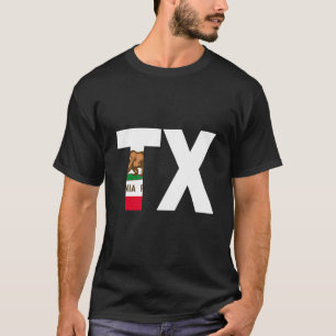 T-shirt Drapeau de l'État de Californie Texas TX Villes et