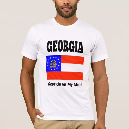 T-shirt Drapeau de l'Etat de Géorgie et devise (Devant)