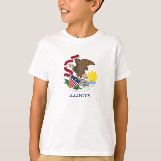 T-shirt Drapeau de l'État de l'Illinois (Devant)