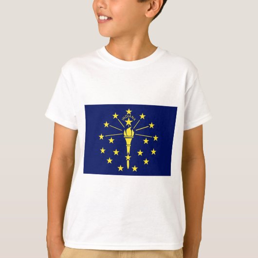 T-shirt Drapeau de l'état de l'Indiana bleu & or (Devant)