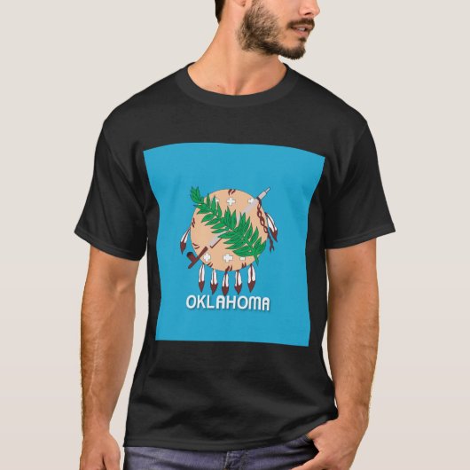 T-shirt Drapeau de l'état de l'Oklahoma Sticker rond class (Devant)
