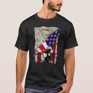 T-shirt Drapeau de l'État de Rhode Island en détresse amér