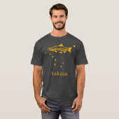 T-shirt Drapeau de l'État de Yakutat Alaska Pêche Saumon (Devant entier)