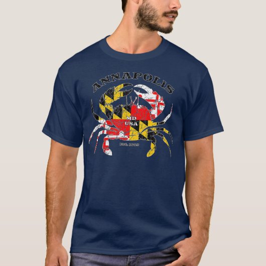 T-shirt Drapeau de l'État du Maryland d'Annapolis Pêche de (Devant)