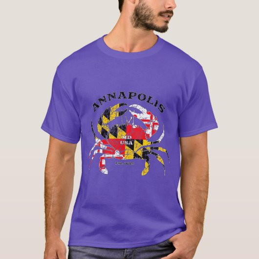 T-shirt Drapeau de l'État du Maryland d'Annapolis Pêche de (Devant)