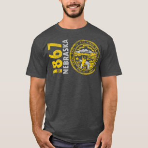 T-shirt Drapeau de l'État du Nebraska rétro 1867