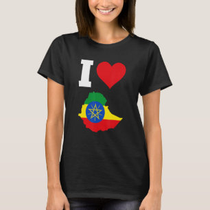 T-shirt Drapeau de l'Éthiopie pour l'Éthiopie J'aime l'É