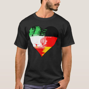 T-shirt Drapeau de l'héritage cardiaque allemand et iranie