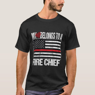 T-shirt Drapeau De Ligne Rouge Mon Coeur Appartient À Un F
