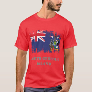 T-shirt Drapeau de l'île de Géorgie du Sud Vintage Grunge