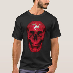 T-shirt Drapeau de l'île de Man Crâne Manx Racines Fière P