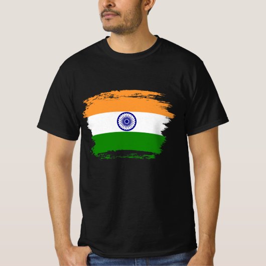 T-shirt Drapeau de l'Inde (Devant)