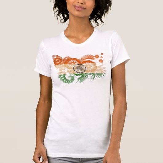 T-shirt Drapeau de l'Inde (Devant)