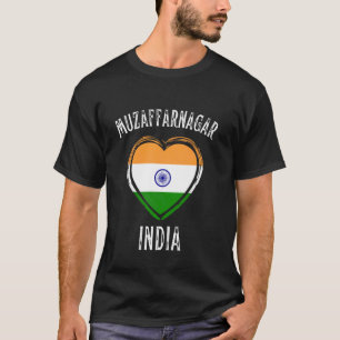 T-shirt Drapeau de l'Inde Cœur Ville de Muzaffarnagar