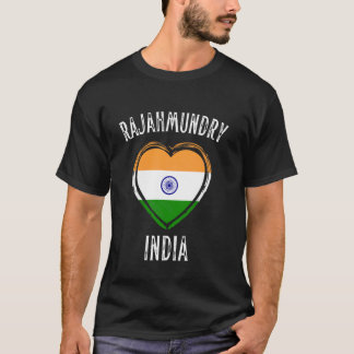 T-shirt Drapeau de l'Inde Cœur Ville de Rajahmundry