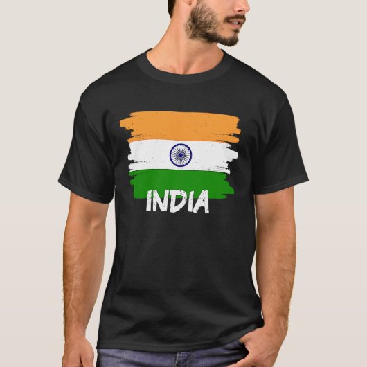 T-shirt Drapeau de l'Inde cool (Devant)