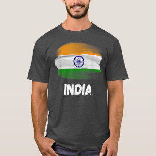T-shirt Drapeau de l'Inde Fierté Rétro Drapeau indien fami