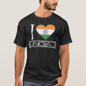 T-shirt Drapeau de l'Inde Pays d'amour (Devant)