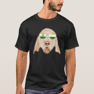 T-shirt Drapeau de l'Inde Spinoni Italiens Chien Inde Poch
