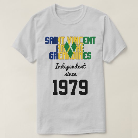 T-shirt Drapeau de l'indépendance de Saint-Vincent-et-les (Design devant)
