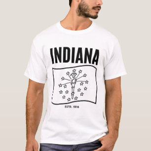 T-shirt Drapeau de l'Indiana États-Unis