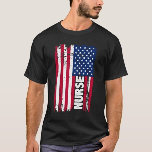 T-shirt drapeau de l'infirmière américaine (Devant)