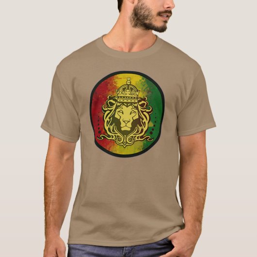 T-shirt drapeau de lion de reggae de rasta (Devant)